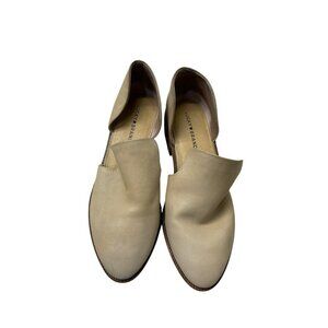 Lucky Brand Gennifa Cutout Stacked Heel Loafer In Stone Leather Size 10